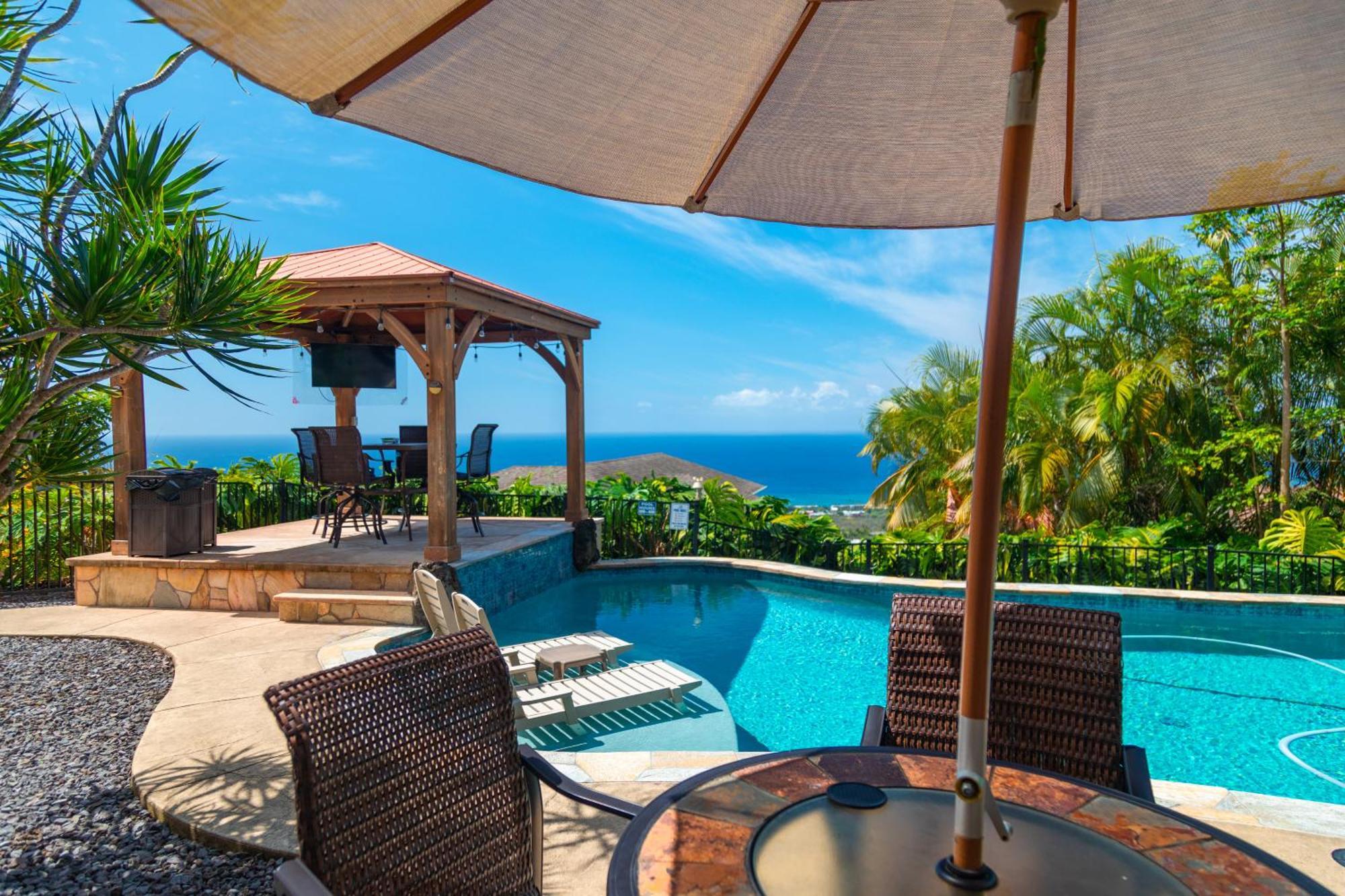 Kailua-Kona Exceptional Oceanview Home - Heated Oasis Pool & Stunning Ocean View Exteriör bild